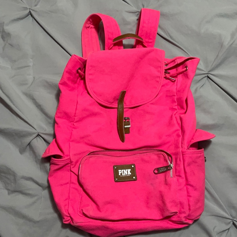 Canvas PINK book bag in Hot Pink